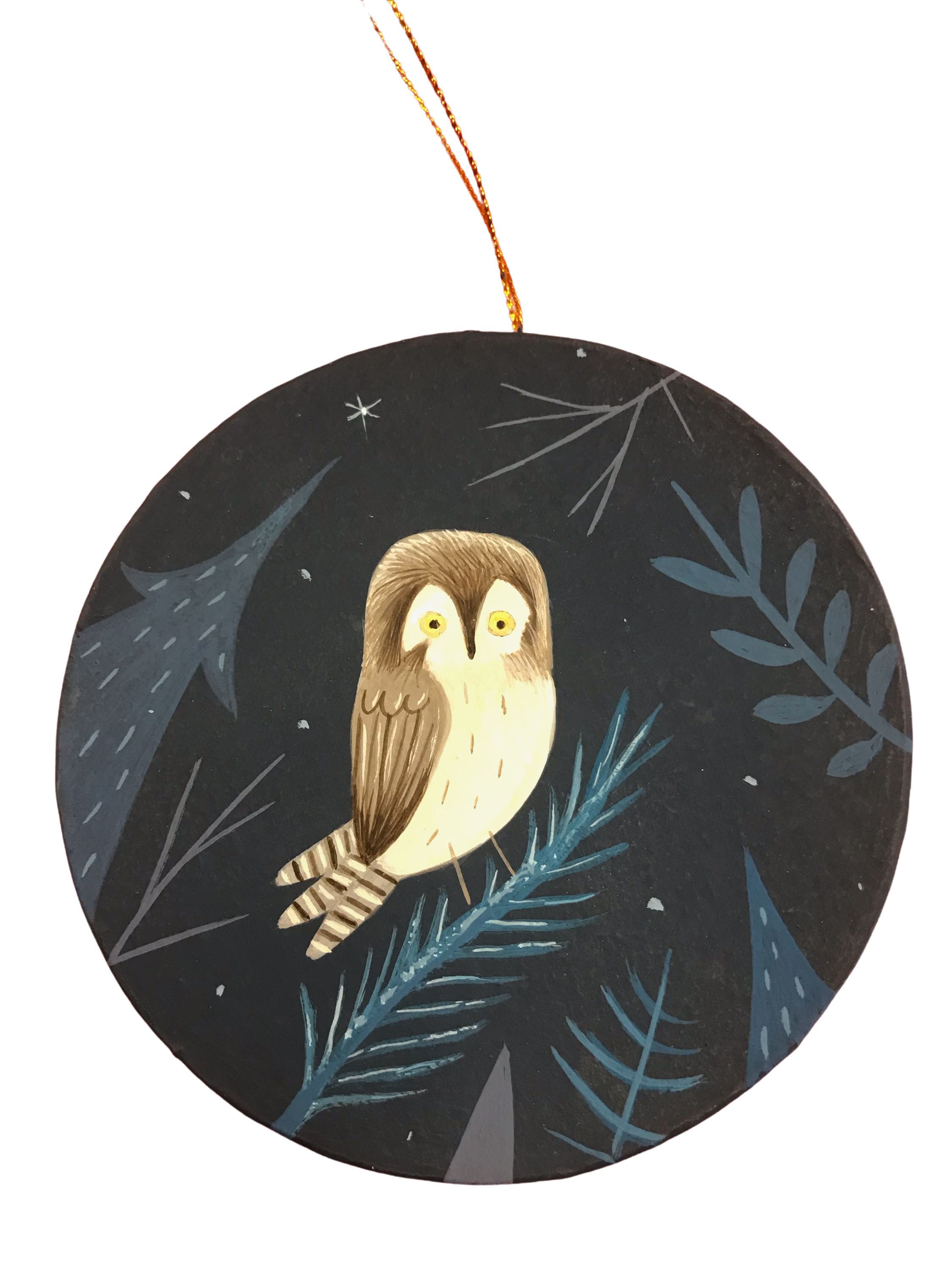 Chris Lyles hand painted owl ornament